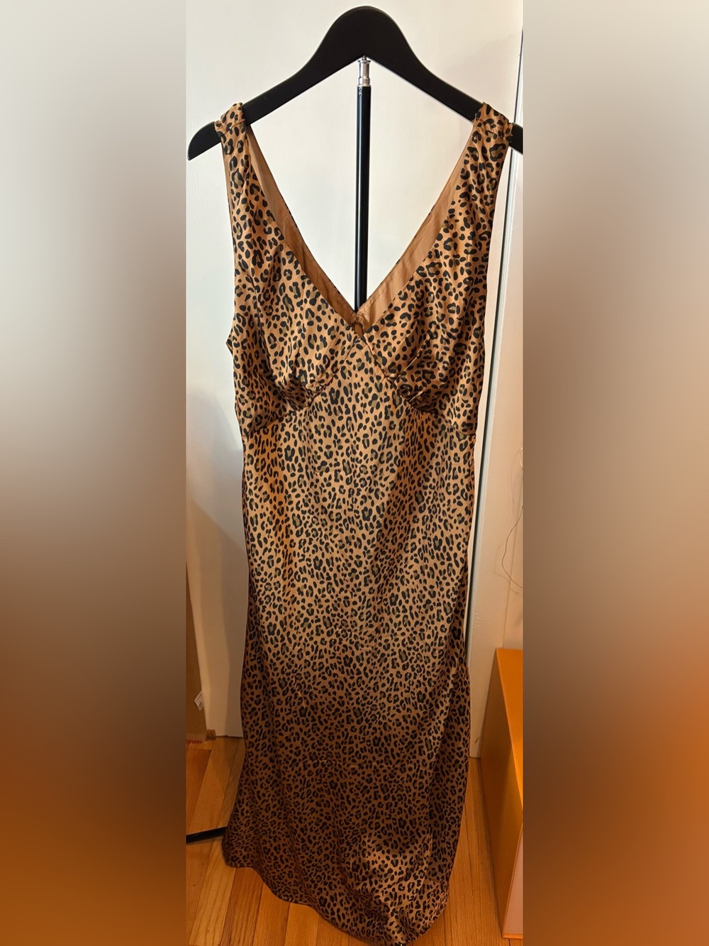 American Eagle Leopard Print Slip Dress - Brown & Black